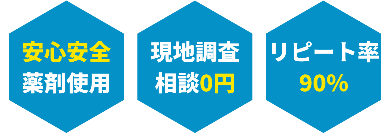 安心安全 薬剤使用 現地調査 相談0円 リピート率90%